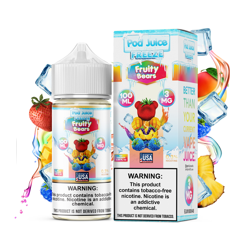 Pod Juice Freebase Nicotine - Fruity Bears Freeze