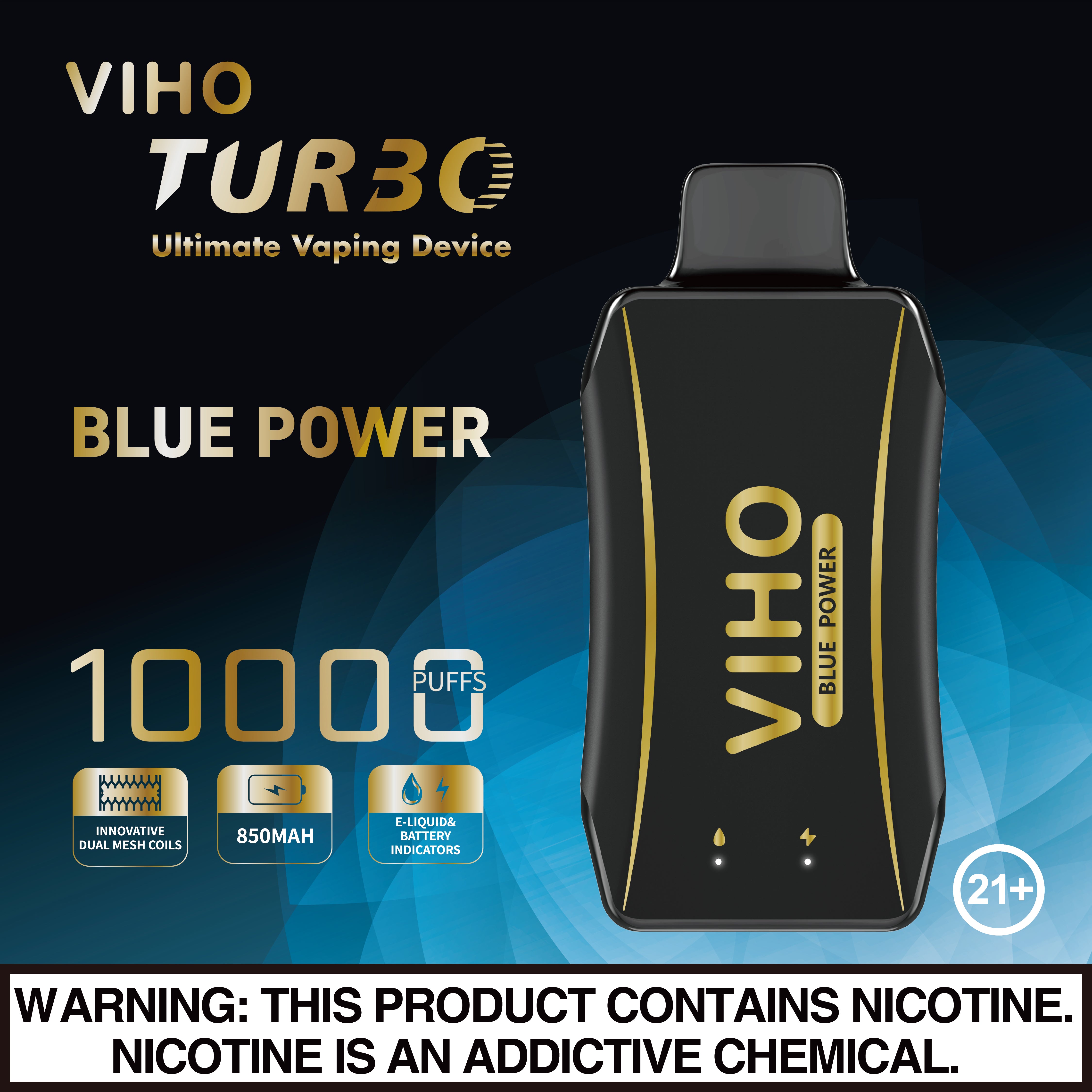 VIHO Turbo 10k Blue Power America s No.1 Online Vape Shop