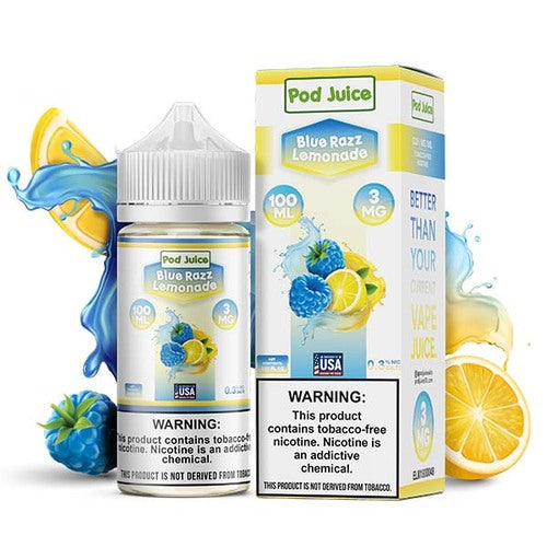 pod juice 55 freebase 100ml liquid blue razz lemonade - price point ny