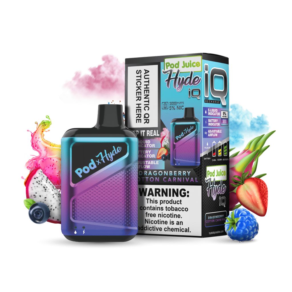 POD JUICE X HYDE IQ DISPOSABLE DEVICE DRAGONBERRY COTTON CARNIVAL | PRICE POINT NY