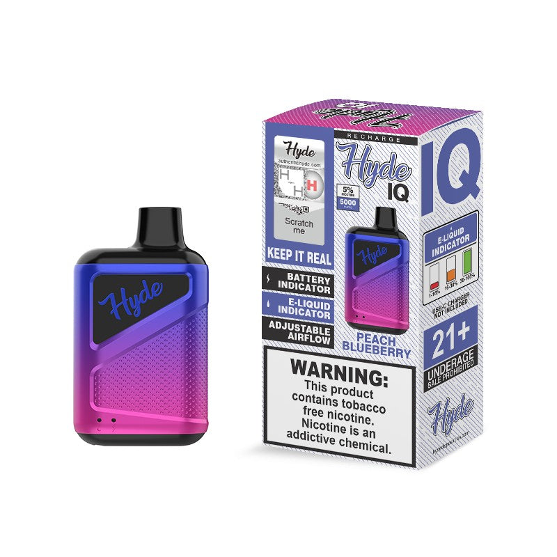 hyde tobacco vape IQ - Peach Blueberry Select Flavor ::Blue Gummy Price_$10-$50 HQD Cuvie Plus Rainbow