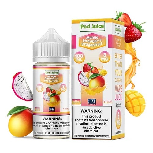 POD JUICE 55 FREEBASE 100ML LIQUID MANGO STRAWBERRY DRAGONFRUIT - PRICE POINT NY