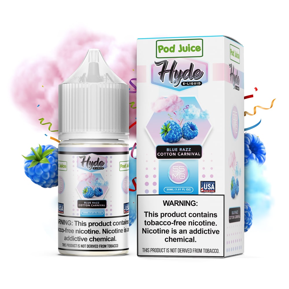 BLUE RAZZ COTTON CARNIVAL POD JUICE X HYUDE SALT NIC | PRICE POINT NY