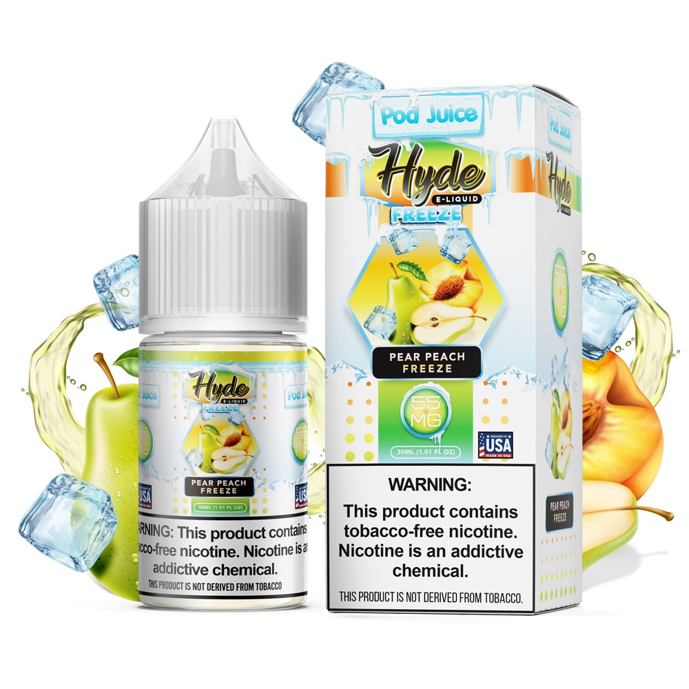 Pod Juice x Hyde TFN Salt Nic - Pear Peach Freeze