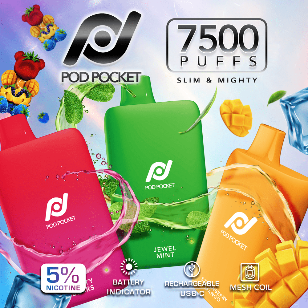 POD POCKET 7500 PUFF DISPOSABLES 