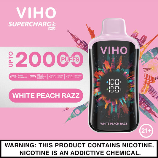 VIHO Supercharge 20k Pro - White Peach Razz