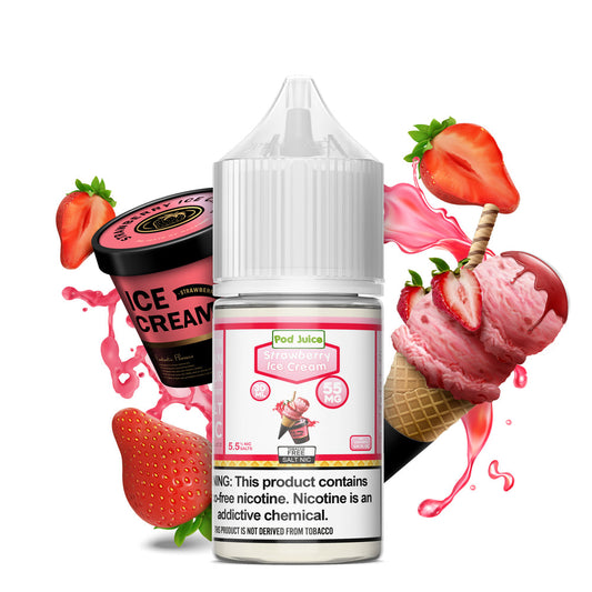 Pod Juice TFN Salt Nic - Strawberry Ice Cream (30ml)