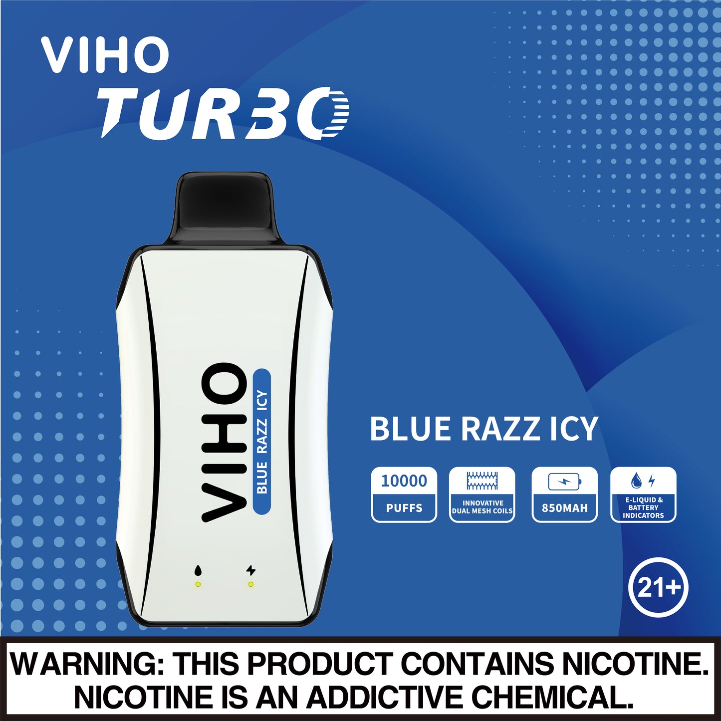 VIHO Turbo 10k - Blue Razz Icy