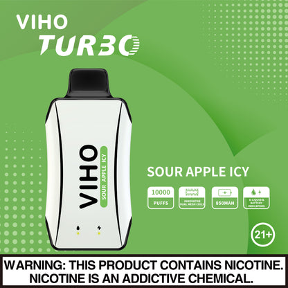 VIHO Turbo 10k - Sour Apple Icy