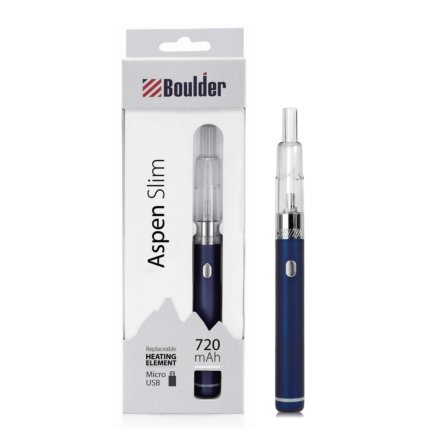 boulder bar vape Aspen Slim Kit Blue Flavor:Strawberry Wafer CBD Inhalables Fume Vape - Disposable