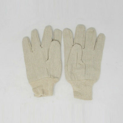 New 12 pair pack size L Off White Canvas Poly Cotton 8 Oz Gloves Style # US-CCG