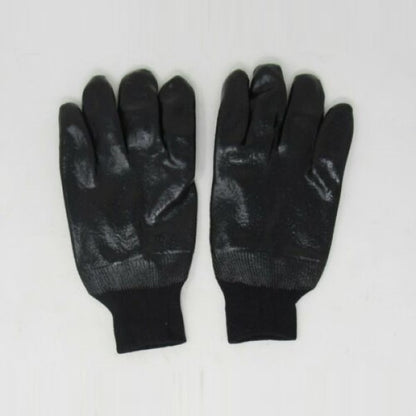 New 12 pair pack size L coated cotton Black PVC coated gloves: Style # US-HCG